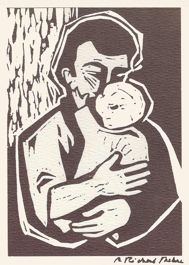 Joseph-_-Infant-Jesus-5-x-7-Woodcut-by-Sr-Richard